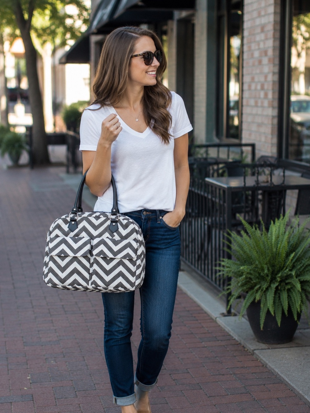 Chevron Bowler Bag